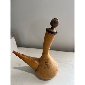 Vintage Spanish wine decanter glass‎ wrapped with leather Unique Rustic
